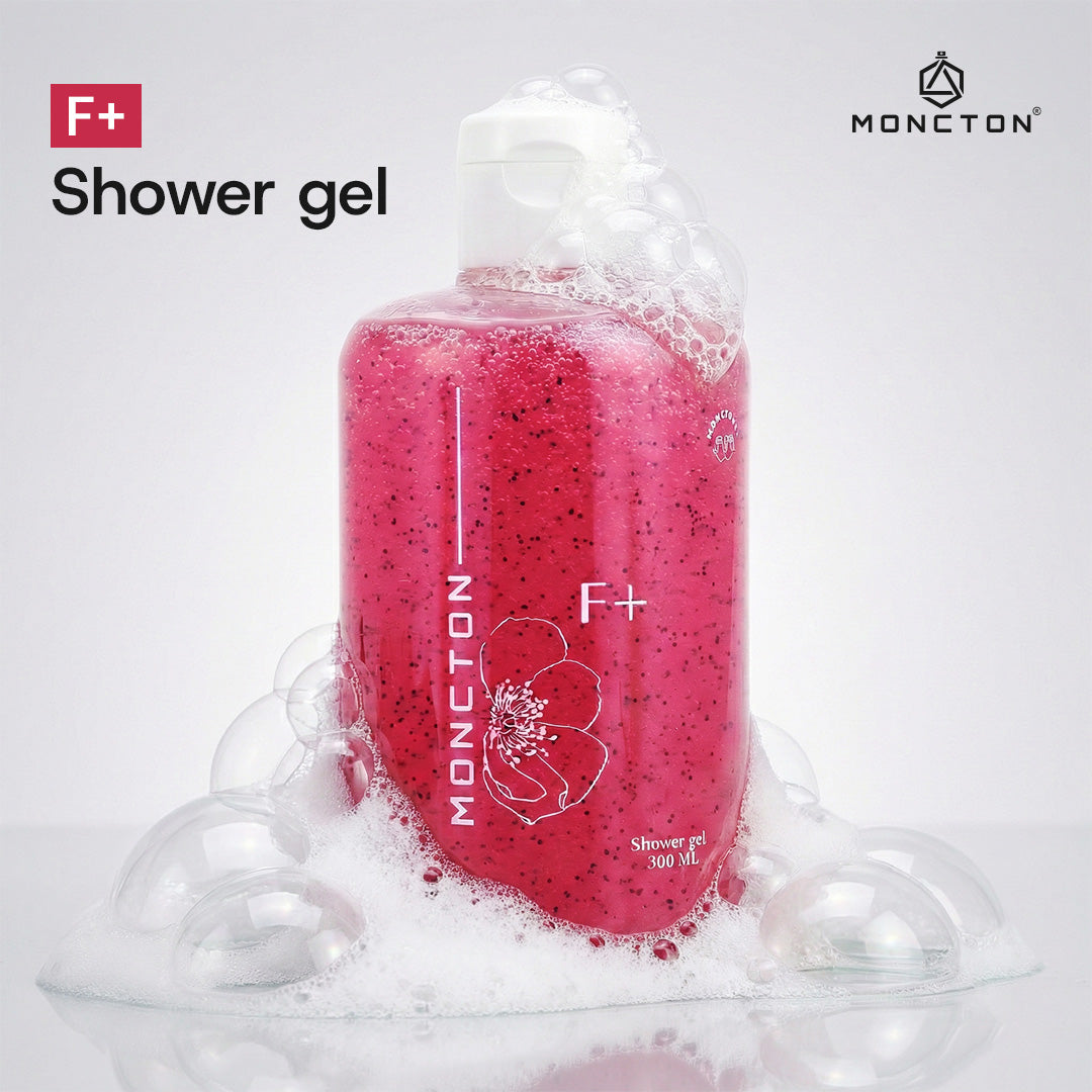 MONCTON F+ Floral Brightening Shower Gel – 300ml | Long-Lasting Fragrance, Soft & Hydrated Skin | Paraben-Free Body Wash
