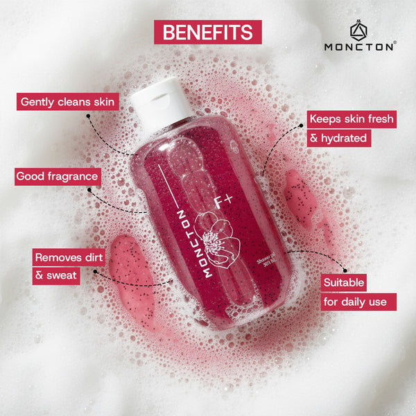 MONCTON F+ Shower Gel – 300ml | Paraben-Free Body Wash