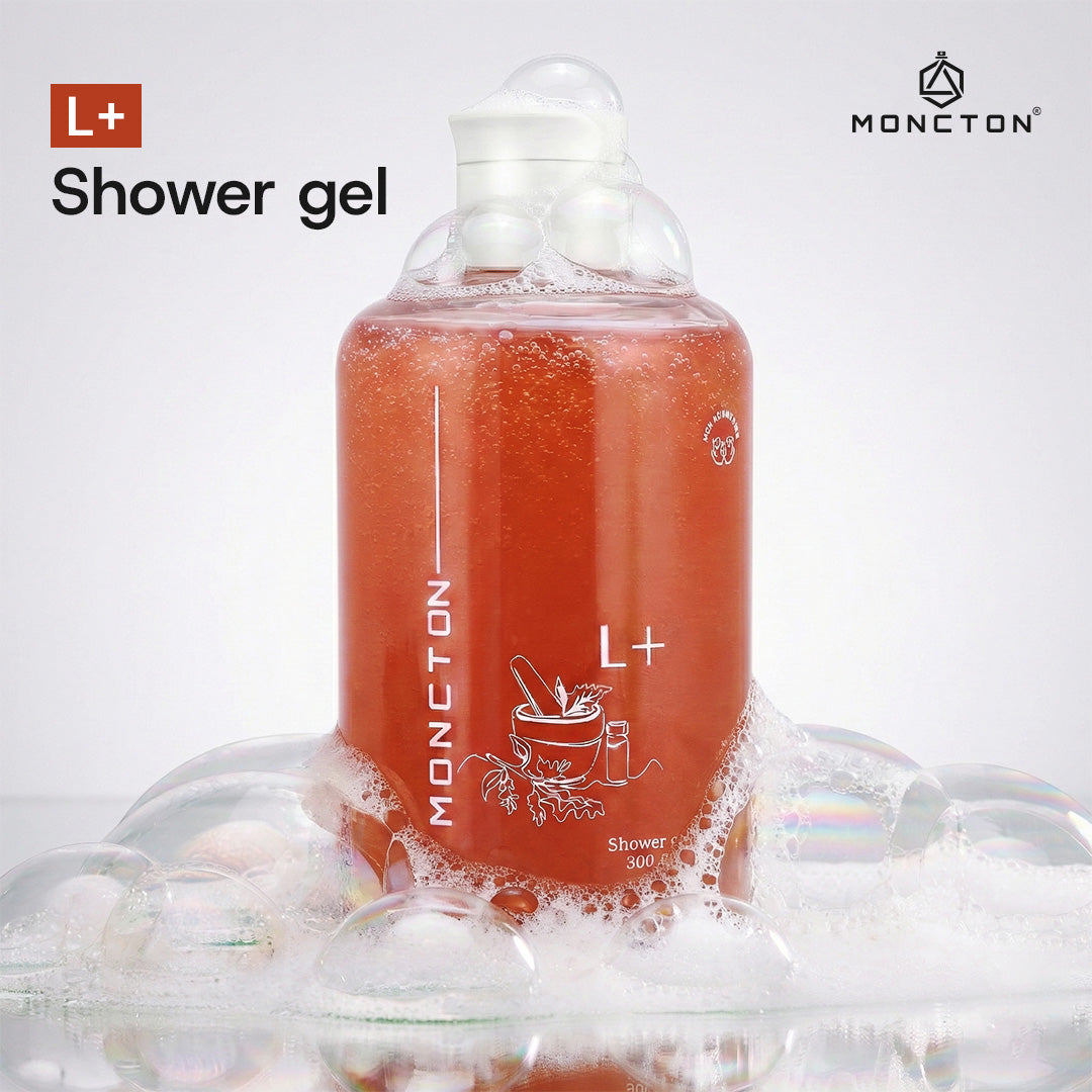 MONCTON L+ Lemon Herb Shower Gel – 300ml | Ayurvedic Deep Cleanse, Energizing Fragrance | Paraben-Free Body Wash