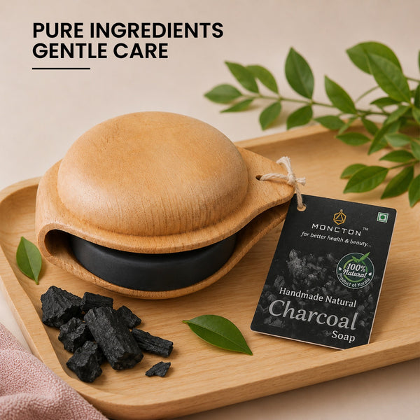 Moncton Handmade Charcoal Soap | Deep Cleansing Bath Soap | Natural Handmade Soap for Men & Women | 100 g