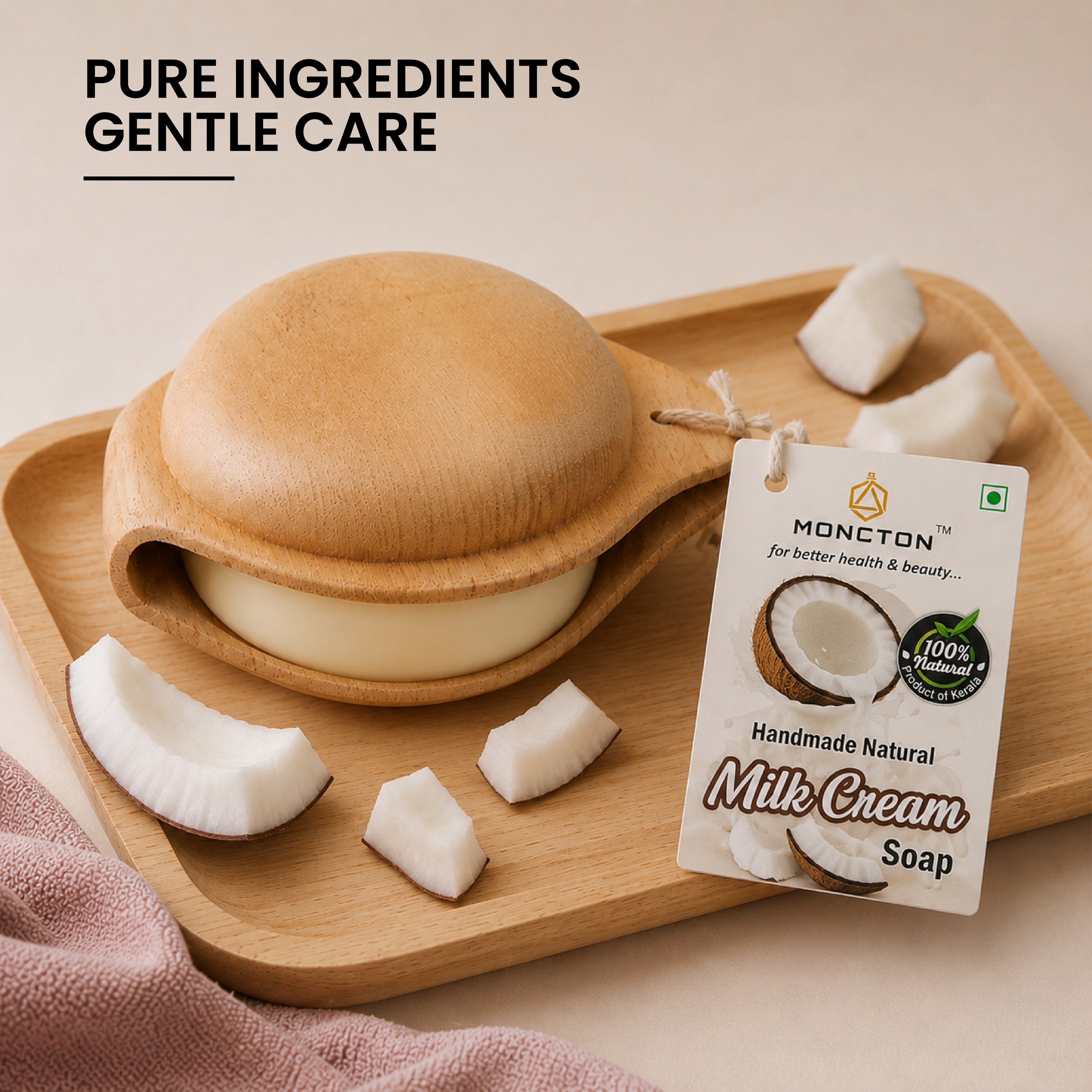 Moncton Milk Cream Hand Made Natural Soap | Product of kerala
