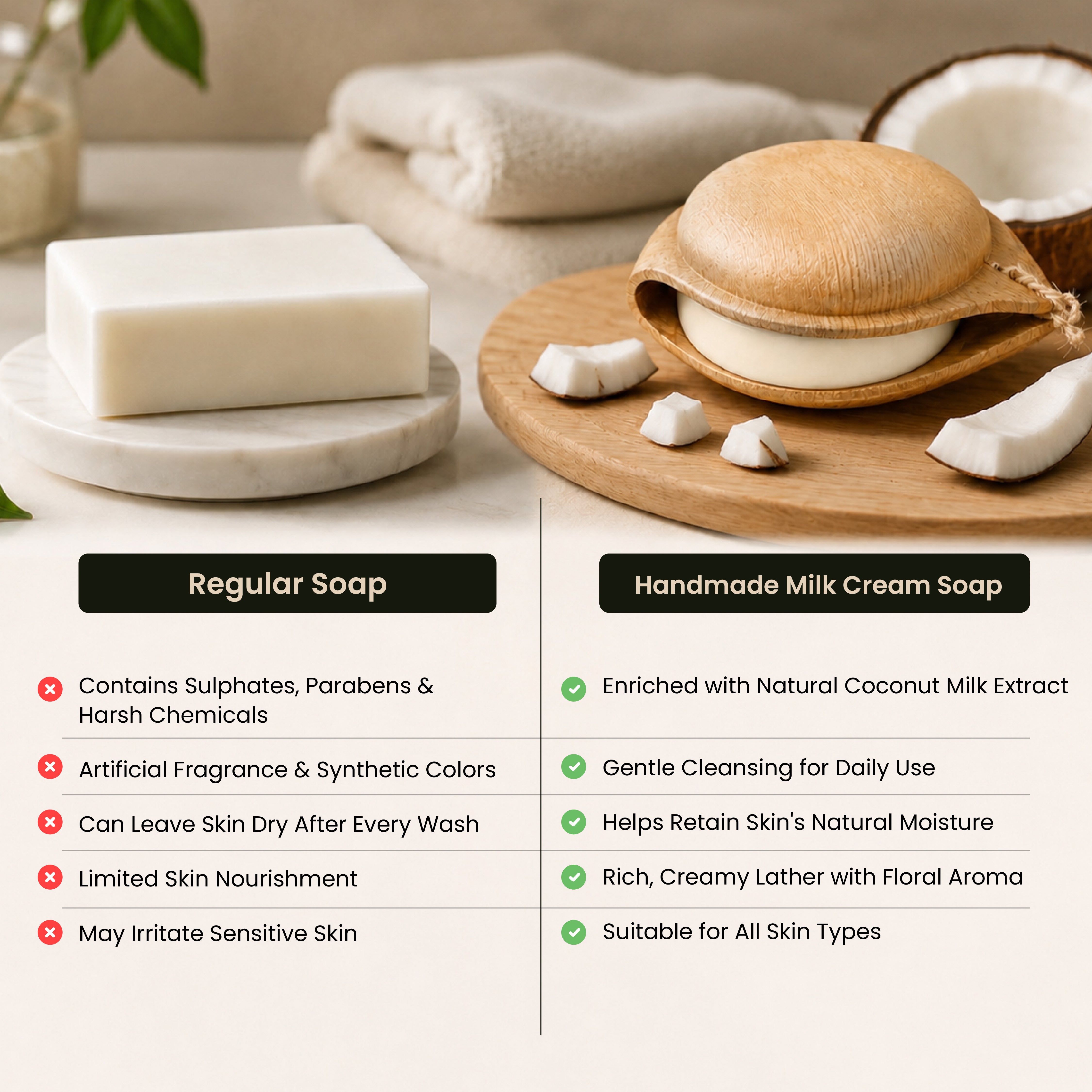 Moncton Milk Cream Hand Made Natural Soap | Product of kerala